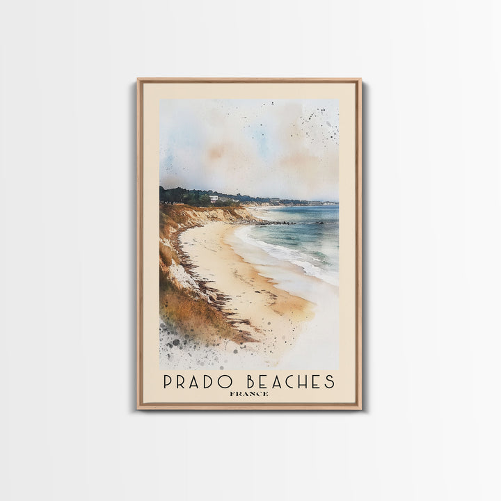 Prado Beaches, France Watercolor Beach Print, Vacation Gift, France Wall Art, Beach Painting, Beach Decor, Beach Painting