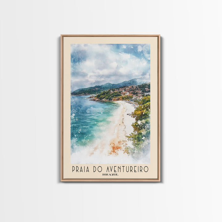 Praia do Aventureiro, Brazil Watercolor Print, Vacation Gift, Brazil Wall Art, Beach Painting, Beach Decor, Beach Or Lakehouse Art