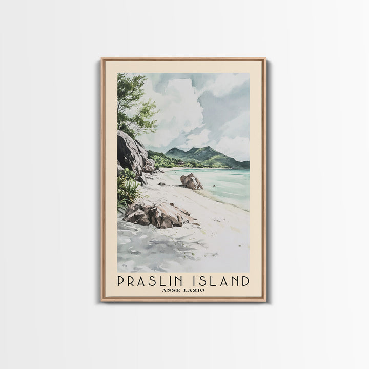 Praslin Island, Anse Lazio Watercolor Print, Vacation Gift, Anse Lazio Wall Art, Beach Painting, Beach Decor, Beach Or Lakehouse Art