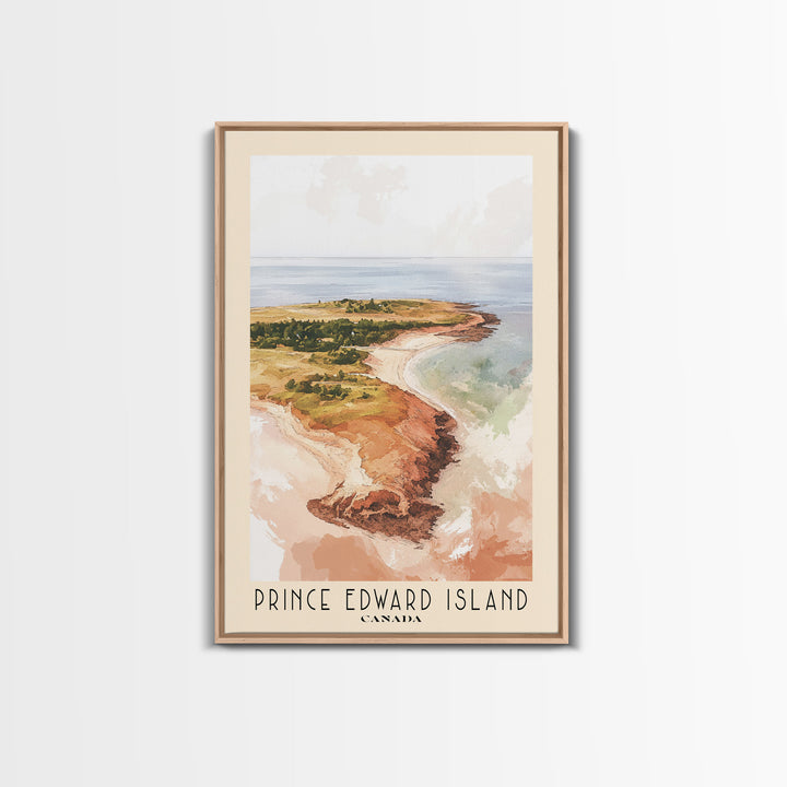 Prince Edward Island, Canada Watercolor Print, Vacation Gift, Canada Wall Art, Beach Painting, Beach Decor, Large Wall Art, Wood Frame Art