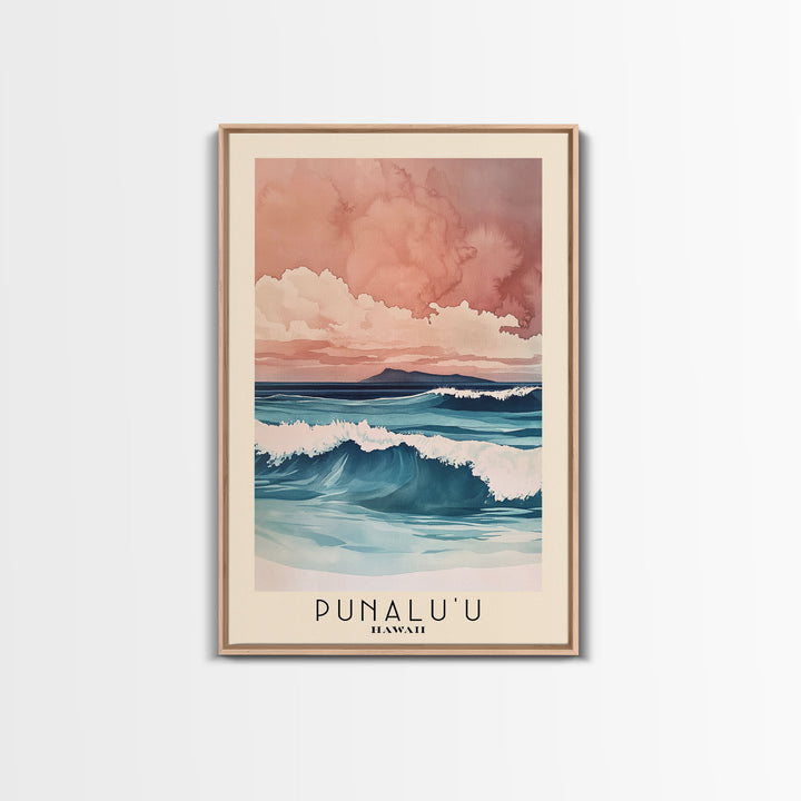 Punalu’u, Hawaii Watercolor Print, Vacation Gift, Hawaii Wall Art, Beach Painting, Beach Decor, Beach Or Lakehouse Art