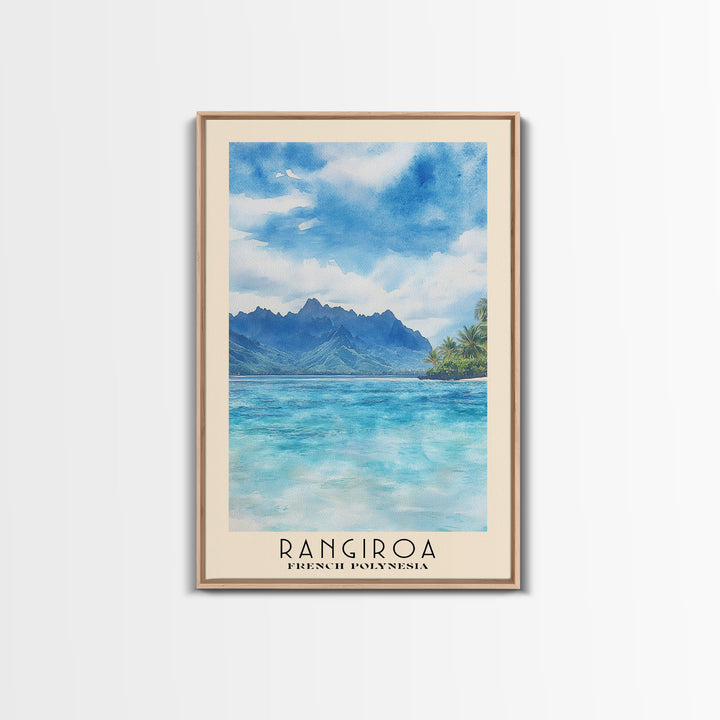 Rangiroa, French Polynesia Watercolor Print, Vacation Gift, French Polynesia Wall Art, Beach Painting, Beach Decor, Beach Or Lakehouse Art