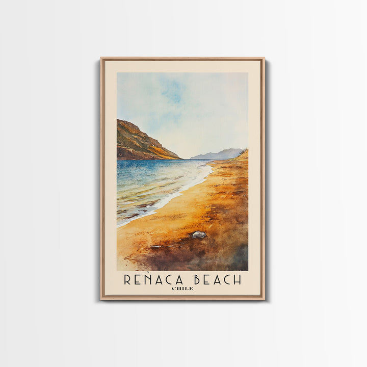 Reñaca beach, Chile Watercolor Print, Vacation Gift, Chile Wall Art, Vacation Wall Art, Vacatation Memories, Beach Decor, Beach Or Lakehouse Art