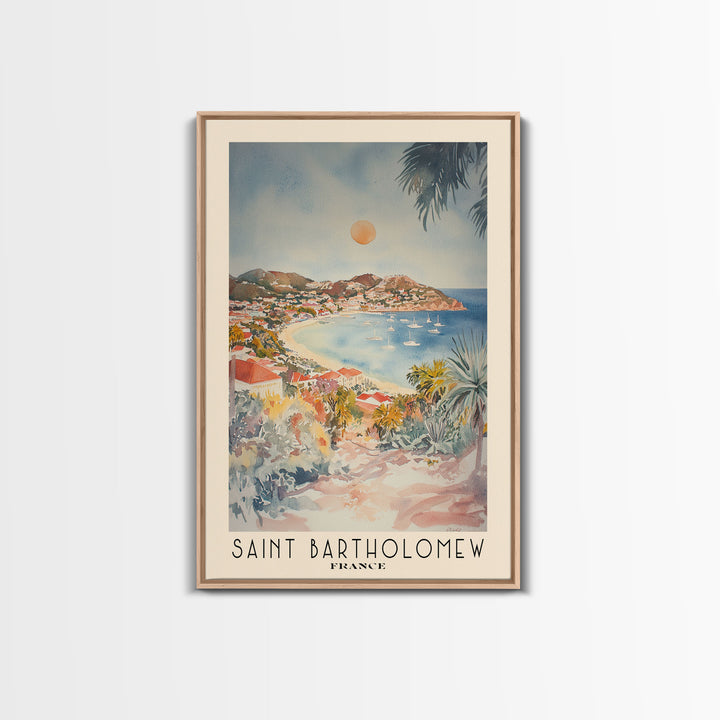 Saint Bartholomew, France Watercolor Print, Vacation Gift, France Wall Art, Beach Painting, Beach Decor, Beach Or Lakehouse Art