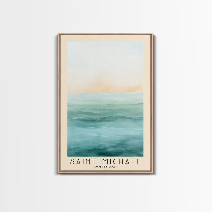 Saint Michael, Portugal Watercolor Print, Vacation Gift, Portugal Wall Art, Vacation Wall Art, Vacatation Memories, Beach Decor, Beach Or Lakehouse Art