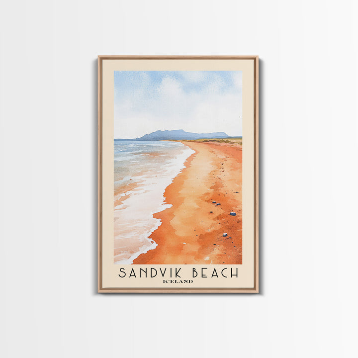 Sandvik Beach, Iceland Watercolor Beach Print, Vacation Gift, Iceland Wall Art, Beach Painting, Beach Decor, Beach Painting