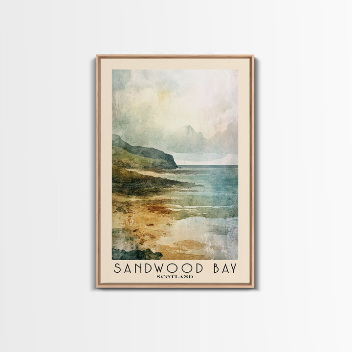 Sandwood Bay, Scotland Watercolor Print, Vacation Gift, Scotland Wall Art, Beach Painting, Beach Decor, Large Wall Art, Wood Frame Art