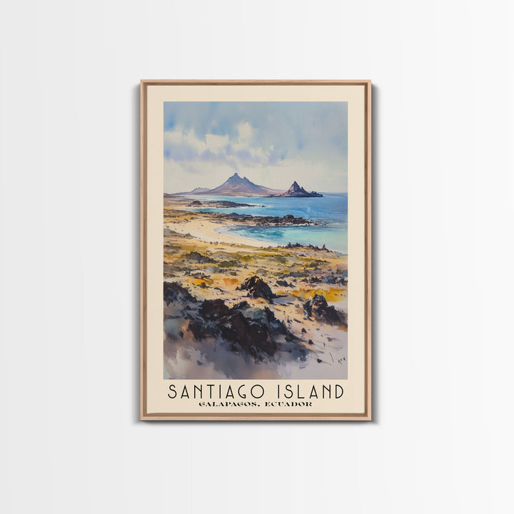 Santiago Island, Galapagos, Ecuador Watercolor Print, Vacation Gift, Galapagos, Ecuador Wall Art, Beach Painting, Beach Decor, Beach Or Lakehouse Art