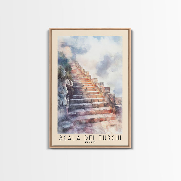 Scala dei Turchi, Italy Watercolor Print, Vacation Gift, Italy Wall Art, Vacation Wall Art, Vacatation Memories, Beach Decor, Beach Or Lakehouse Art