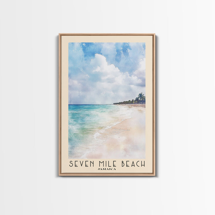 Seven Mile Beach, Jamaica Watercolor Print, Vacation Gift, Jamaica Wall Art, Vacation Wall Art, Vacatation Memories, Beach Decor, Beach Or Lakehouse Art