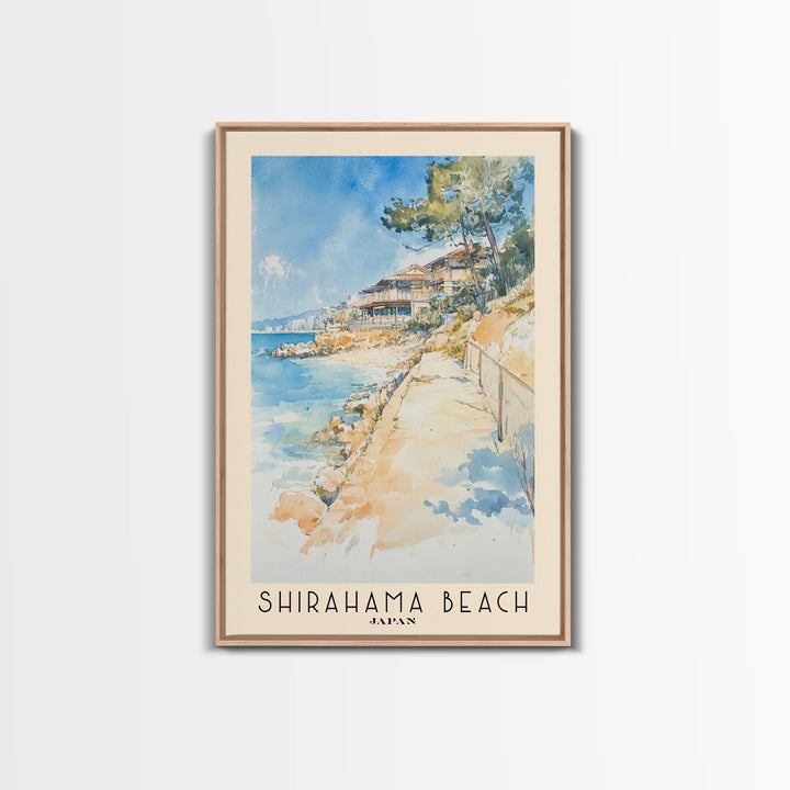 Shirahama Beach, Japan Watercolor Print, Vacation Gift, Japan Wall Art, Beach Painting, Beach Decor, Beach Or Lakehouse Art