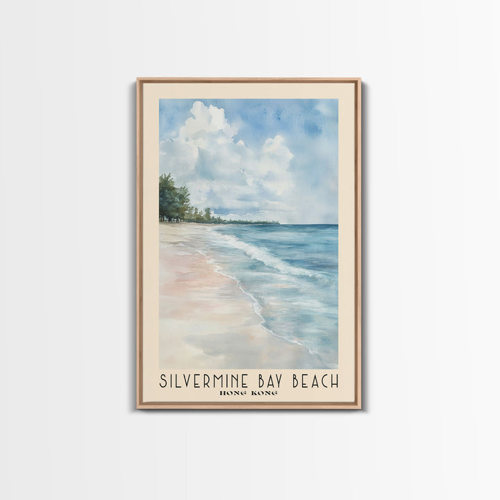 Silvermine Bay Beach, Hong Kong Watercolor Print, Vacation Gift, Hong Kong Wall Art, Beach Painting, Beach Decor, Beach Or Lakehouse Art