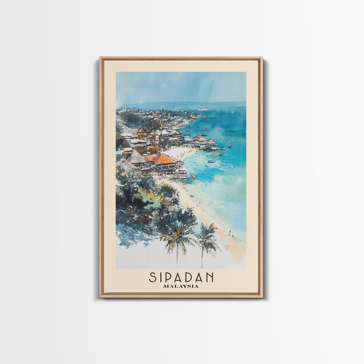 Sipadan, Malaysia Watercolor Print, Vacation Gift, Malaysia Wall Art, Vacation Wall Art, Vacatation Memories, Beach Decor, Beach Or Lakehouse Art