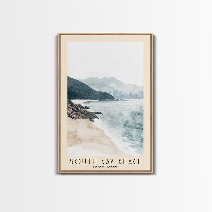 South Bay Beach, Hong Kong Watercolor Print, Vacation Gift, Hong Kong Wall Art, Beach Painting, Beach Decor, Beach Or Lakehouse Art