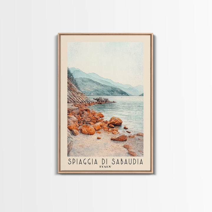 Spiaggia di Sabaudia, Italy Watercolor Beach Print, Vacation Gift, Italy Wall Art, Beach Painting, Beach Decor, Beach Painting