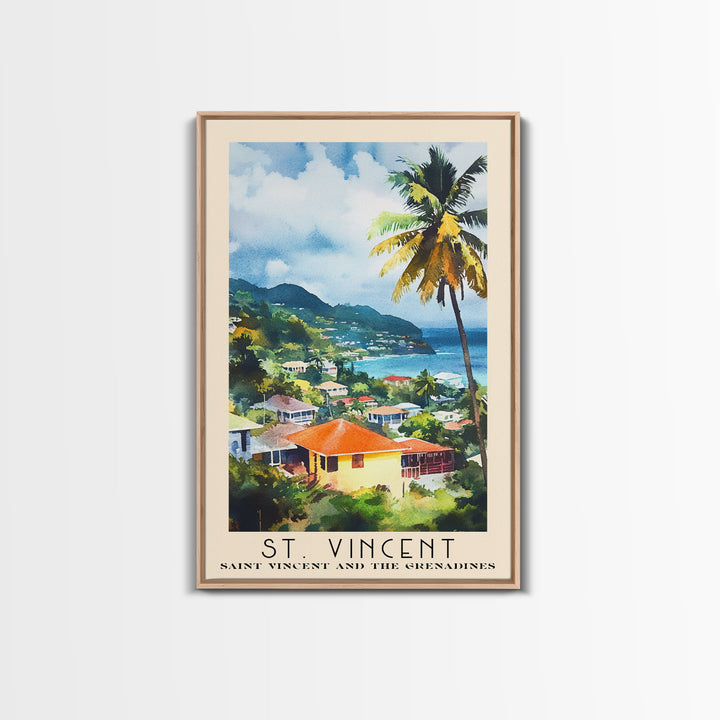 St. Vincent, Saint Vincent and the Grenadines Watercolor Beach Print, Vacation Gift, Saint Vincent and the Grenadines Wall Art, Beach Painting, Beach Decor, Beach Painting