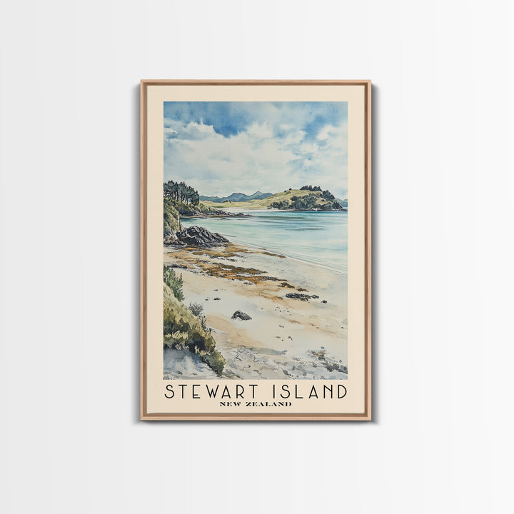 Stewart Island, New Zealand Watercolor Print, Vacation Gift, New Zealand Wall Art, Vacation Wall Art, Vacatation Memories, Beach Decor, Beach Or Lakehouse Art