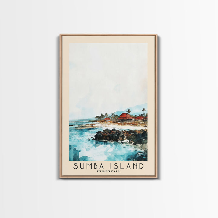 Sumba Island, Indonesia Watercolor Print, Vacation Gift, Indonesia Wall Art, Beach Painting, Beach Decor, Beach Or Lakehouse Art