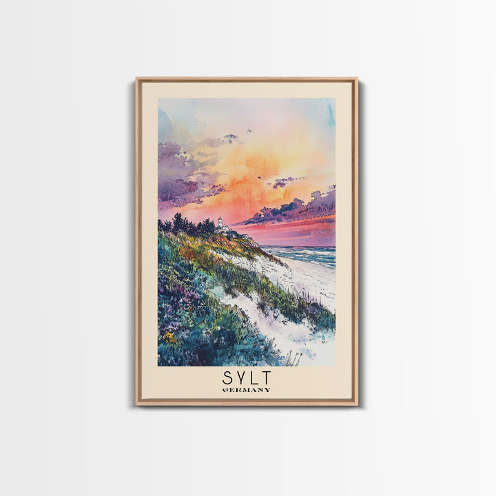 Sylt, Germany Watercolor Print, Vacation Gift, Germany Wall Art, Beach Painting, Beach Decor, Beach Or Lakehouse Art