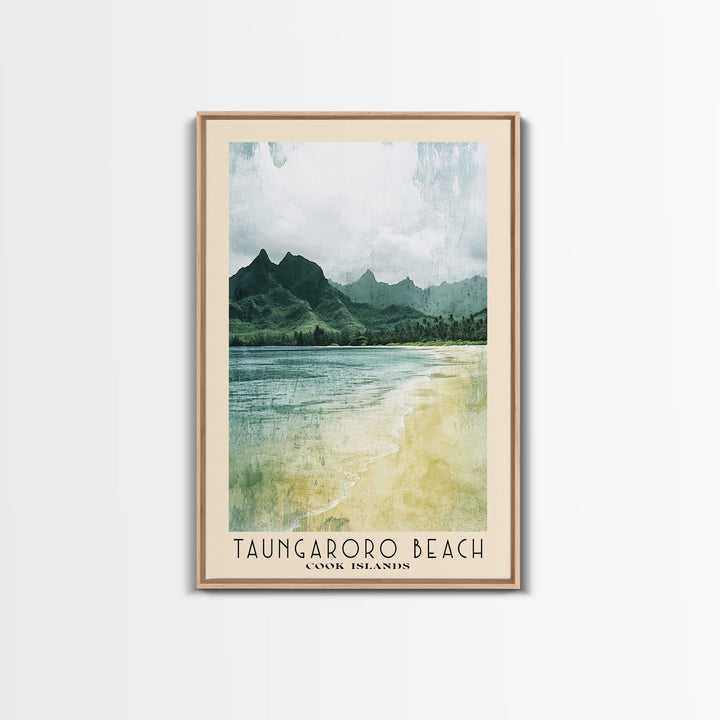 Taungaroro Beach, Cook Islands Watercolor Print, Vacation Gift, Cook Islands Wall Art, Beach Painting, Beach Decor, Beach Or Lakehouse Art