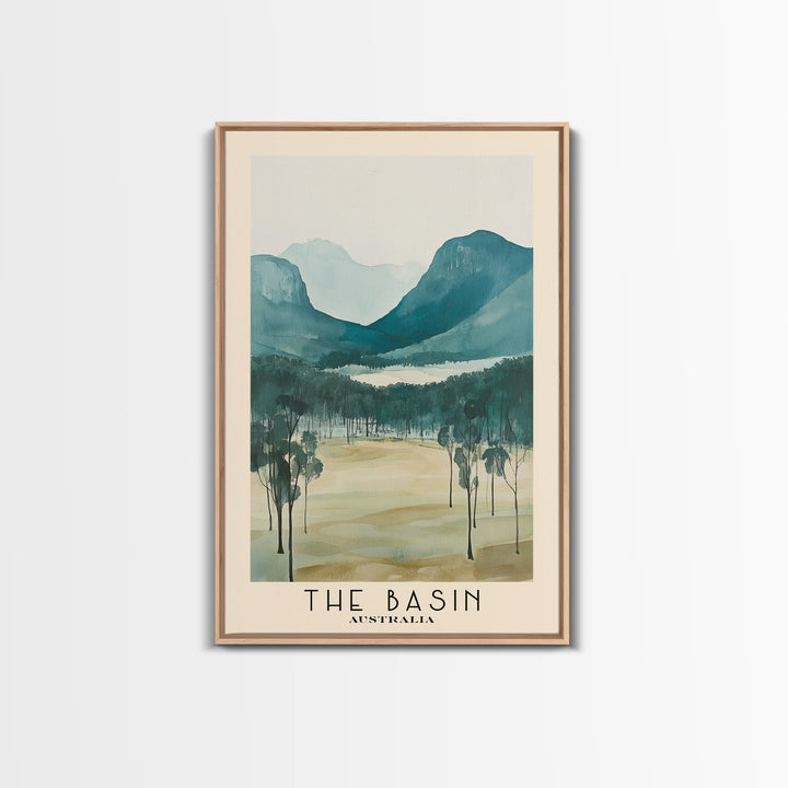 The Basin, Australia Watercolor Print, Vacation Gift, Australia Wall Art, Beach Painting, Beach Decor, Large Wall Art, Wood Frame Art