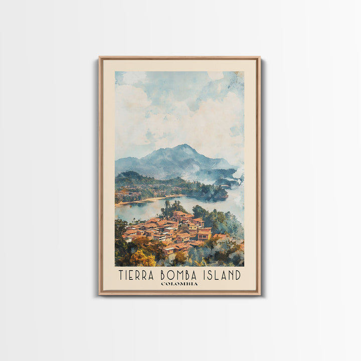 Tierra Bomba Island, Colombia Watercolor Beach Print, Vacation Gift, Colombia Wall Art, Beach Painting, Beach Decor, Beach Painting