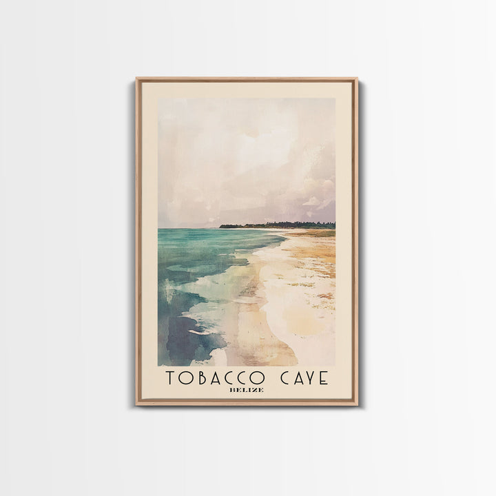 Tobacco Caye, Belize Watercolor Print, Vacation Gift, Belize Wall Art, Beach Painting, Beach Decor, Large Wall Art, Wood Frame Art