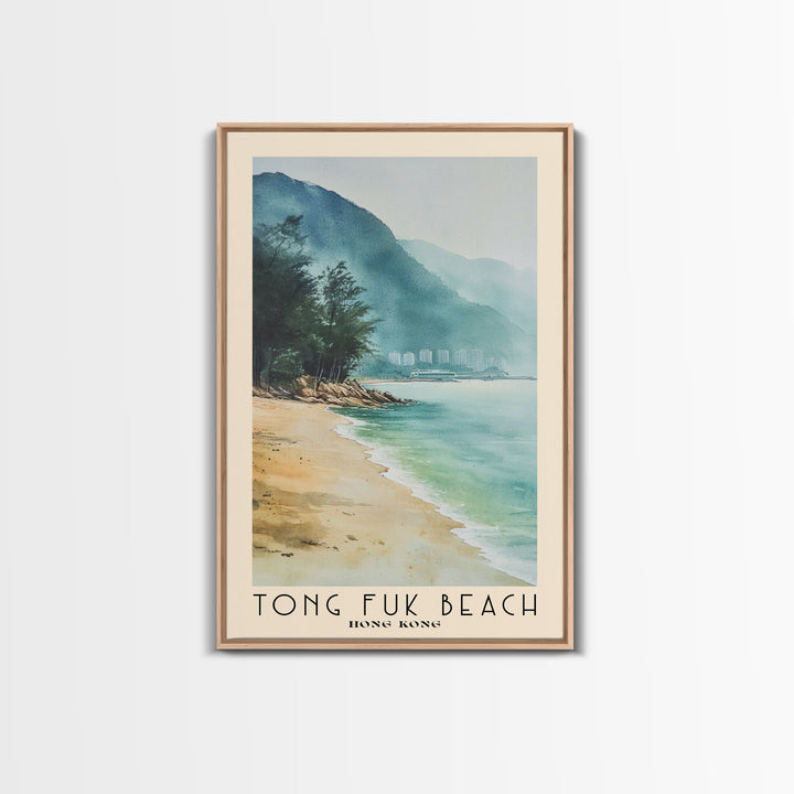 Tong Fuk Beach, Hong Kong Watercolor Print, Vacation Gift, Hong Kong Wall Art, Vacation Wall Art, Vacatation Memories, Beach Decor, Beach Or Lakehouse Art