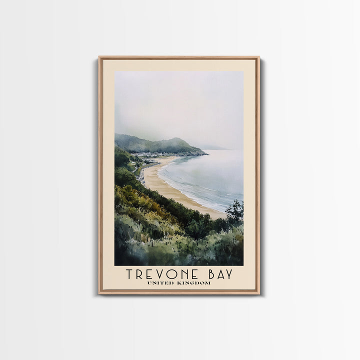 Trevone Bay, United Kingdom Watercolor Print, Vacation Gift, United Kingdom Wall Art, Beach Painting, Beach Decor, Beach Or Lakehouse Art