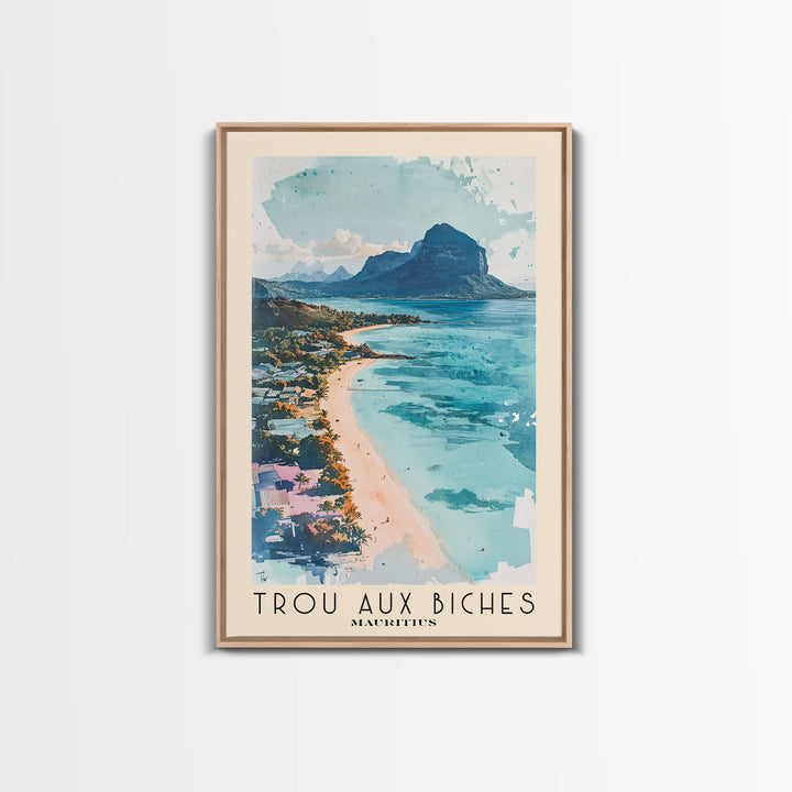 Trou aux Biches, Mauritius Watercolor Print, Vacation Gift, Mauritius Wall Art, Beach Painting, Beach Decor, Beach Or Lakehouse Art