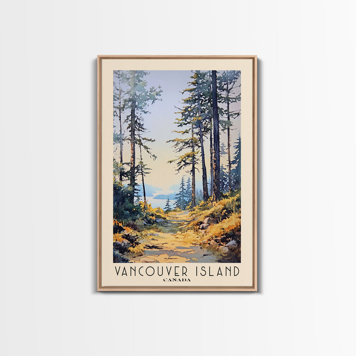 Vancouver Island, Canada Watercolor Beach Print, Vacation Gift, Canada Wall Art, Framed Canvas Print, Framed Beach Painting