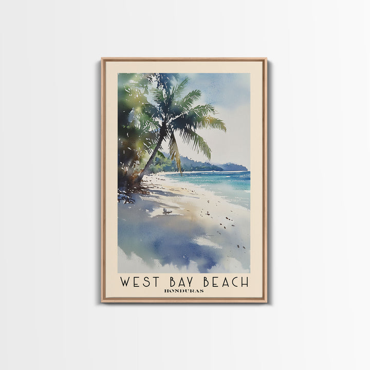 West Bay Beach, Honduras Watercolor Print, Vacation Gift, Honduras Wall Art, Vacation Wall Art, Vacatation Memories, Beach Decor, Beach Or Lakehouse Art