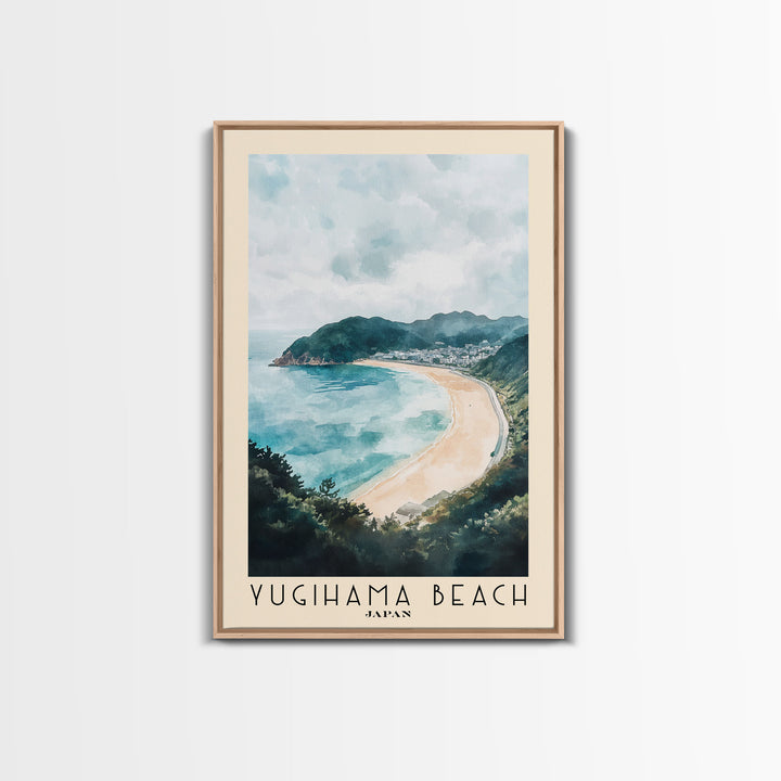 Yugihama Beach, Japan Watercolor Print, Vacation Gift, Japan Wall Art, Beach Painting, Beach Decor, Beach Or Lakehouse Art