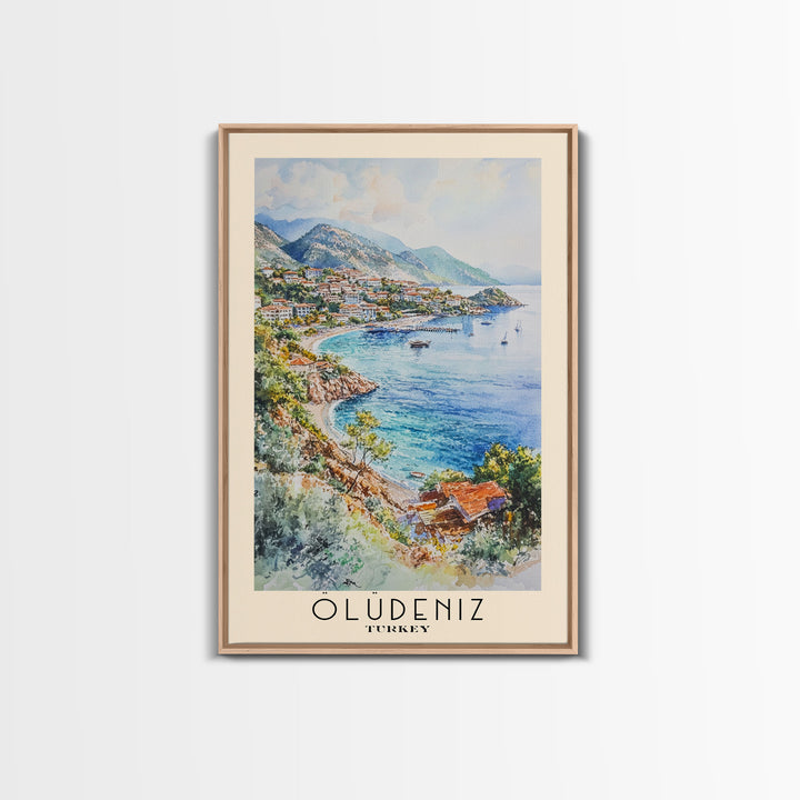 Ölüdeniz, Turkey Watercolor Print, Vacation Gift, Turkey Wall Art, Beach Painting, Beach Decor, Beach Or Lakehouse Art