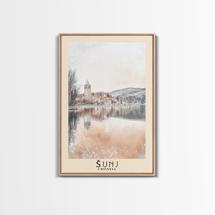 Šunj, Croatia Watercolor Print, Vacation Gift, Croatia Wall Art, Vacation Wall Art, Vacatation Memories, Beach Decor, Beach Or Lakehouse Art