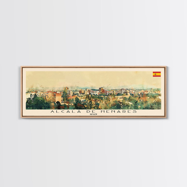 Alcalį Spain Travel Art, City Art, Framed Canvas Print or Metal Wall Art, Europe Travel Poster, Panoramic Wall Art, Extra Wide Wall Art