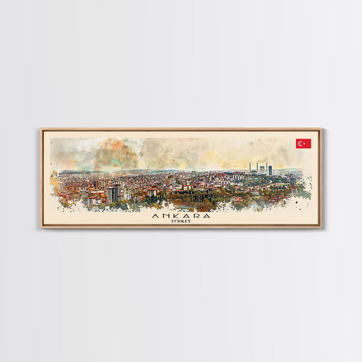 Ankara Turkey Travel Print Wall Art, Panoramic City Art, Travel Art, Wall Decor, Vacation Gift, Framed Canvas Print Or Metal Art