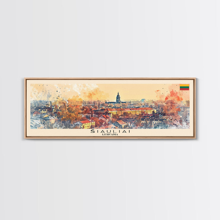 Iauliai Lithuania Travel Print Wall Art, Panoramic City Art, Travel Art, Wall Decor, Vacation Gift, Framed Canvas Print Or Metal Art