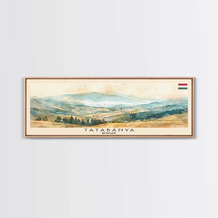 Tatabanya Hungary Travel Print Wall Art, Panoramic City Art, Travel Art, Wall Decor, Vacation Gift, Framed Canvas Print Or Metal Art