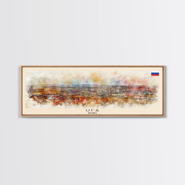 Ufa Russia Wall Art, Panoramic Travel Poster, Panoramic Framed Canvas Print, City Wall Art, Wall Hanging Home Decor, Travel Art