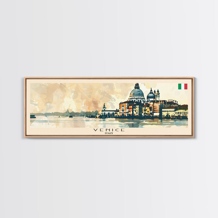 Venice Italy Travel Print Wall Art, Panoramic City Art, Travel Art, Wall Decor, Vacation Gift, Framed Canvas Print Or Metal Art