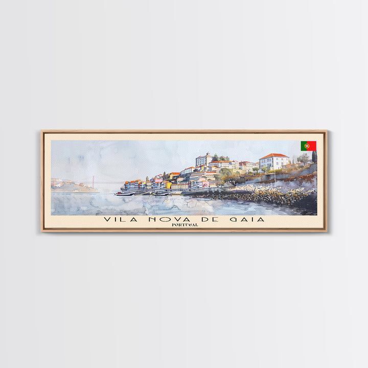 Vila Nova de Gaia Portugal Travel Print Wall Art, Panoramic City Art, Travel Art, Wall Decor, Vacation Gift, Framed Canvas Print Or Metal Art