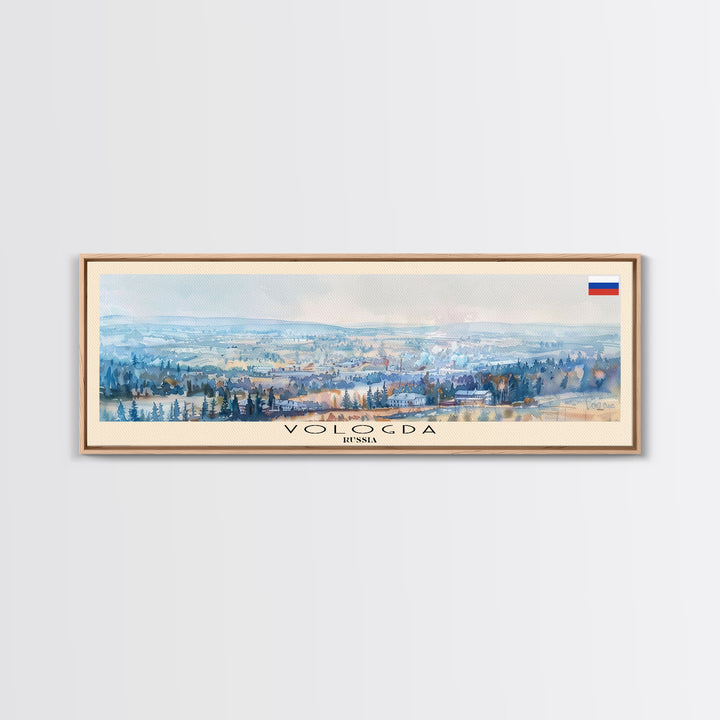 Vologda Russia Wall Art, Panoramic Travel Poster, Panoramic Framed Canvas Print, City Wall Art, Wall Hanging Home Decor, Travel Art