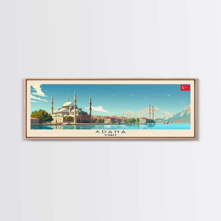 Adana Turkey  Travel Art, City Art, Framed Canvas Print or Metal Wall Art, Europe Travel Poster, Panoramic Wall Art, Extra Wide Wall Art