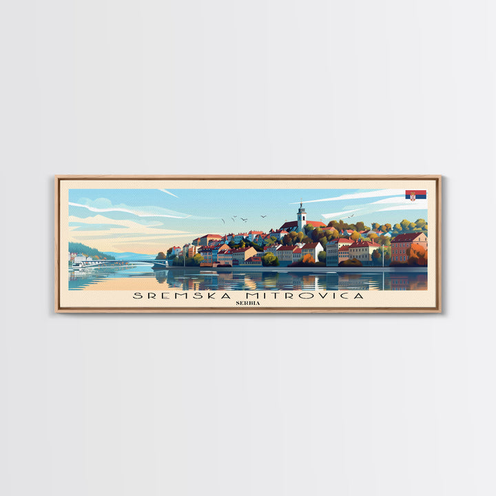 Sremska Mitrovica Serbia Travel Art, City Art, Framed Canvas Print or Metal Wall Art, Europe Travel Poster, Panoramic Wall Art, Extra Wide Wall Art