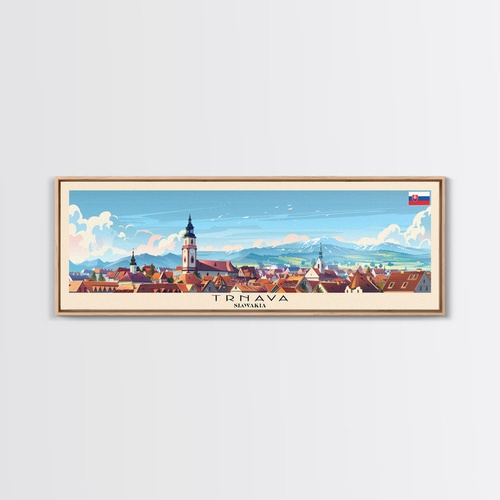 Trnava Slovakia Wall Art, Panoramic Travel Poster, Panoramic Framed Canvas Print, City Wall Art, Wall Hanging Home Decor, Travel Art