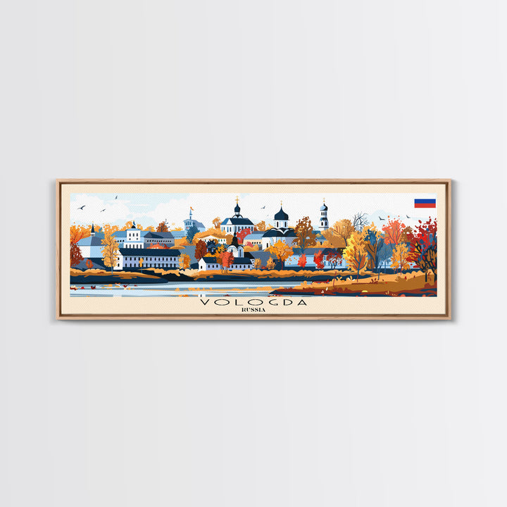 Vologda Russia Wall Art, Panoramic Travel Poster, Panoramic Framed Canvas Print, City Wall Art, Wall Hanging Home Decor, Travel Art