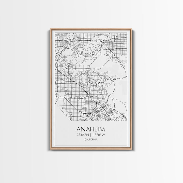 Anaheim Street Map, California Map, City Map Wall Decor, Travel Map, Minimalist, Modern Art, Wall Art, Canvas Print, Canvas Wall Art