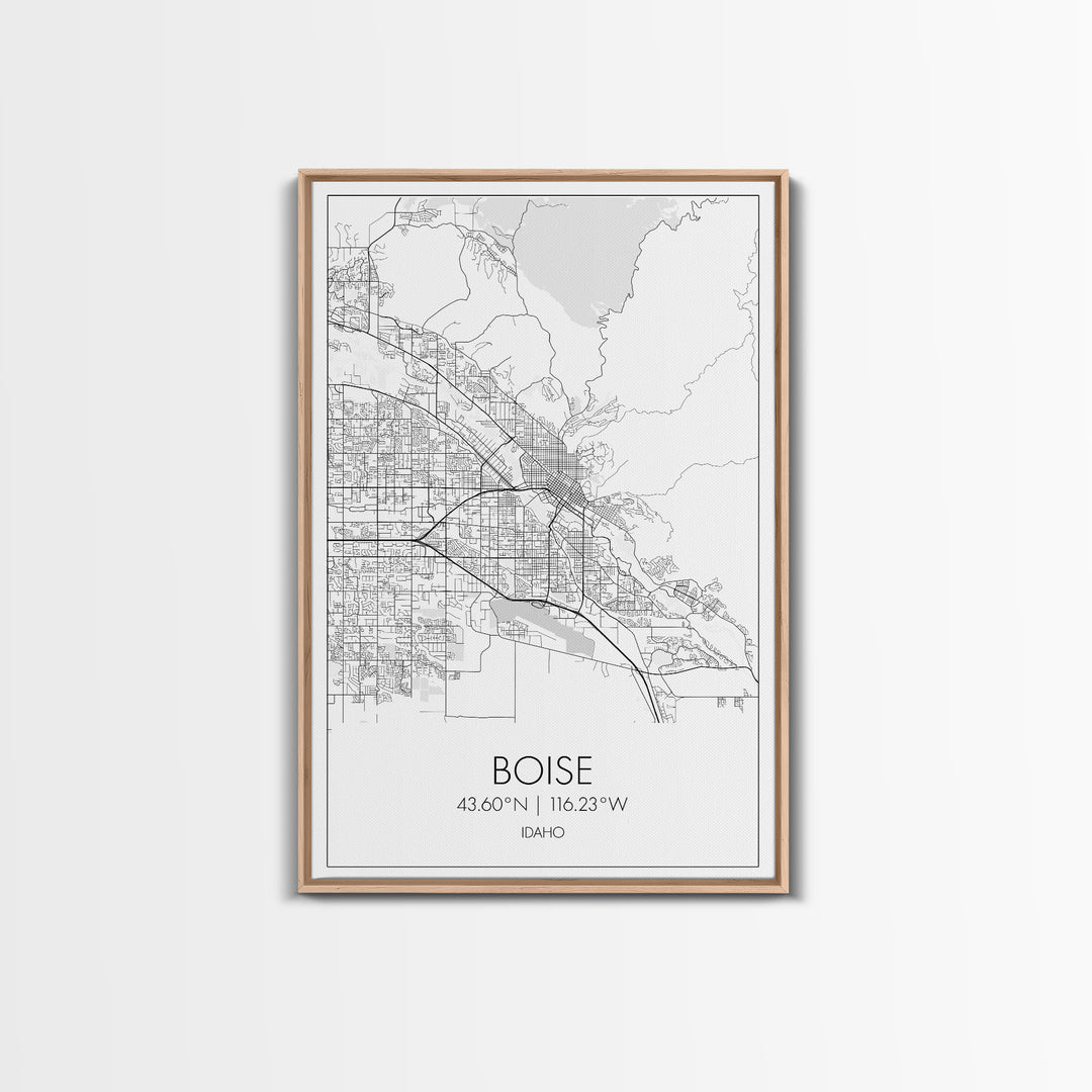 Boise Street Map, Idaho Map, City Map Art, Modern Wall Art, Wall Art, Canvas Print, Canvas Wall Art, Home Décor Wall Art, Travel Print