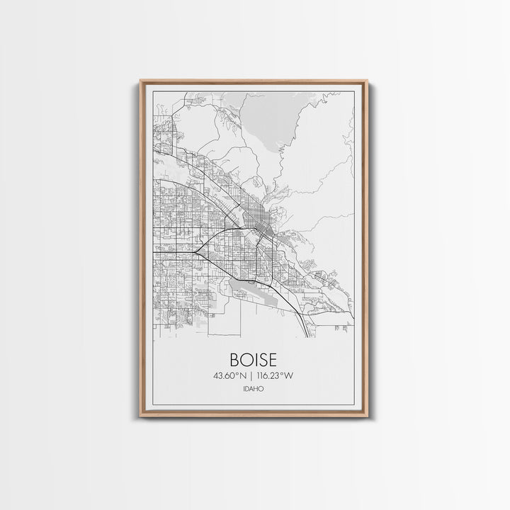 Boise Street Map, Idaho Map, City Map Art, Modern Wall Art, Wall Art, Canvas Print, Canvas Wall Art, Home Décor Wall Art, Travel Print